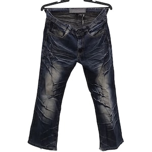 Vintage Distressed Denim Dragon Jeans Tokyo Underground Lightning Design Pants Fits Size 31 32 Streetwear Fashion Brand Inspired Designer