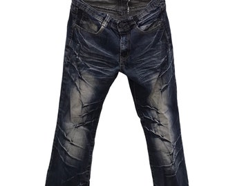 Vintage Distressed Denim Dragon Jeans Tokyo Underground Lightning Design Broek Past Maat 31 32 Streetwear Modemerk Geïnspireerde Designer