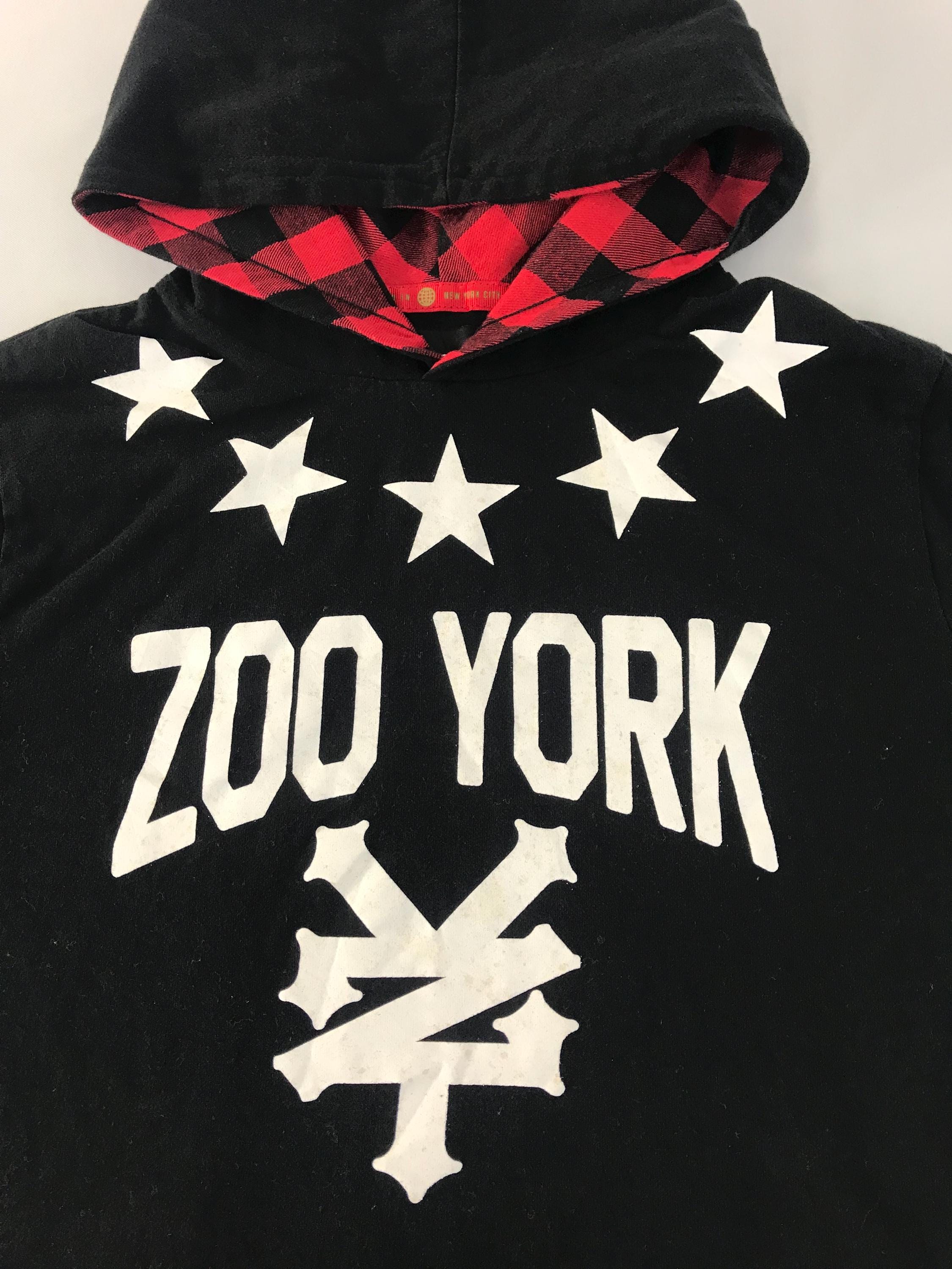 Vintage Style Zoo York Logo Skate Surf Streetwear Hooded Tee T 