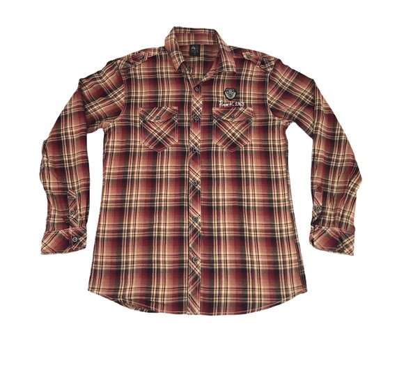 Vintage Russ-k Flannel Shirt Double Pockets Button Down