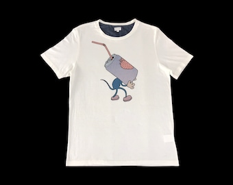 Vintage Paul Smith Cartoon Graphic Logo Tee T-shirt Inspired Designer Unisex Wear Streetwear Fits Size M C098