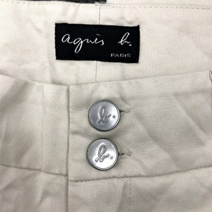 Vintage Agnes B. Made in France Białe bawełniane spodnie robocze pasują na rozmiar 29 30 Projektant Streetwear Marka Girl Women i815