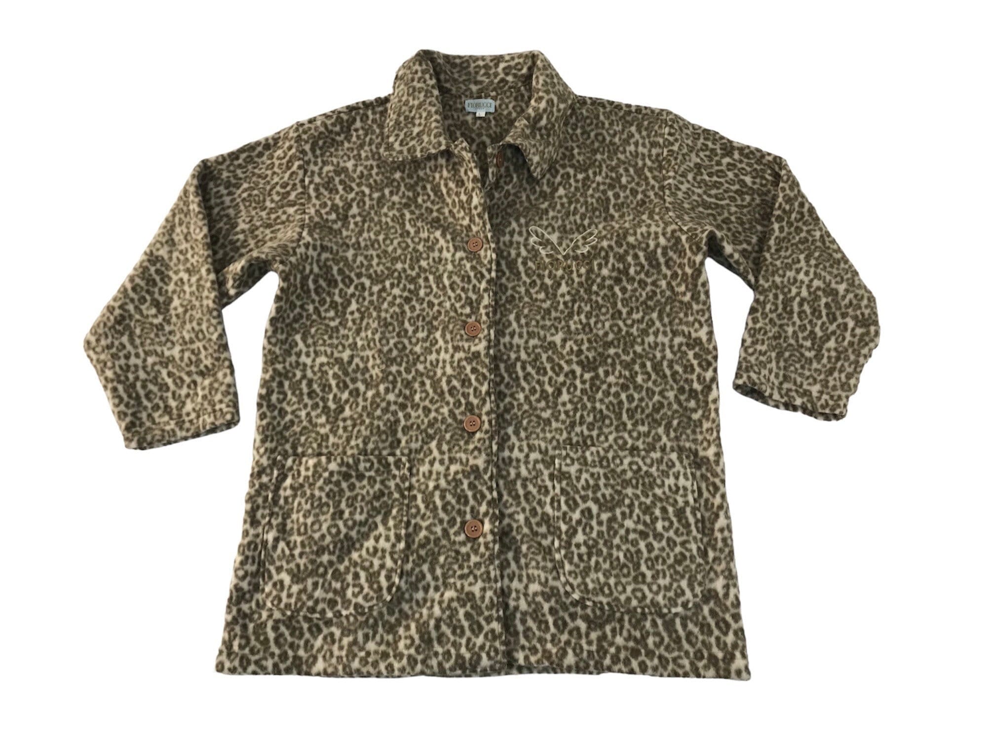 Vintage Fiorucci Italy Button up Shirt Cheetah Camouflaged Motif
