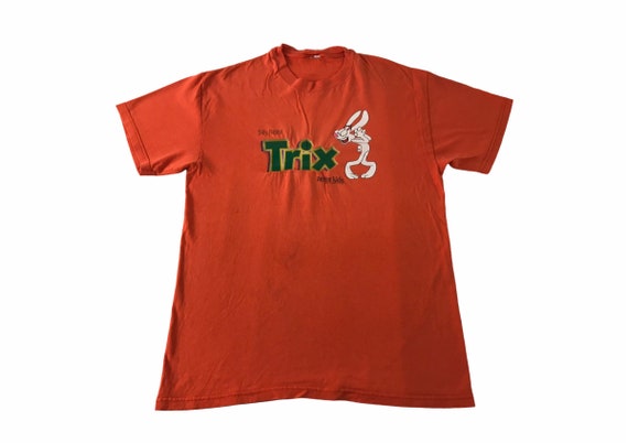 Vintage Silly Rabbit TRIX Are for Kids Bunny Cereal Brand Tee T