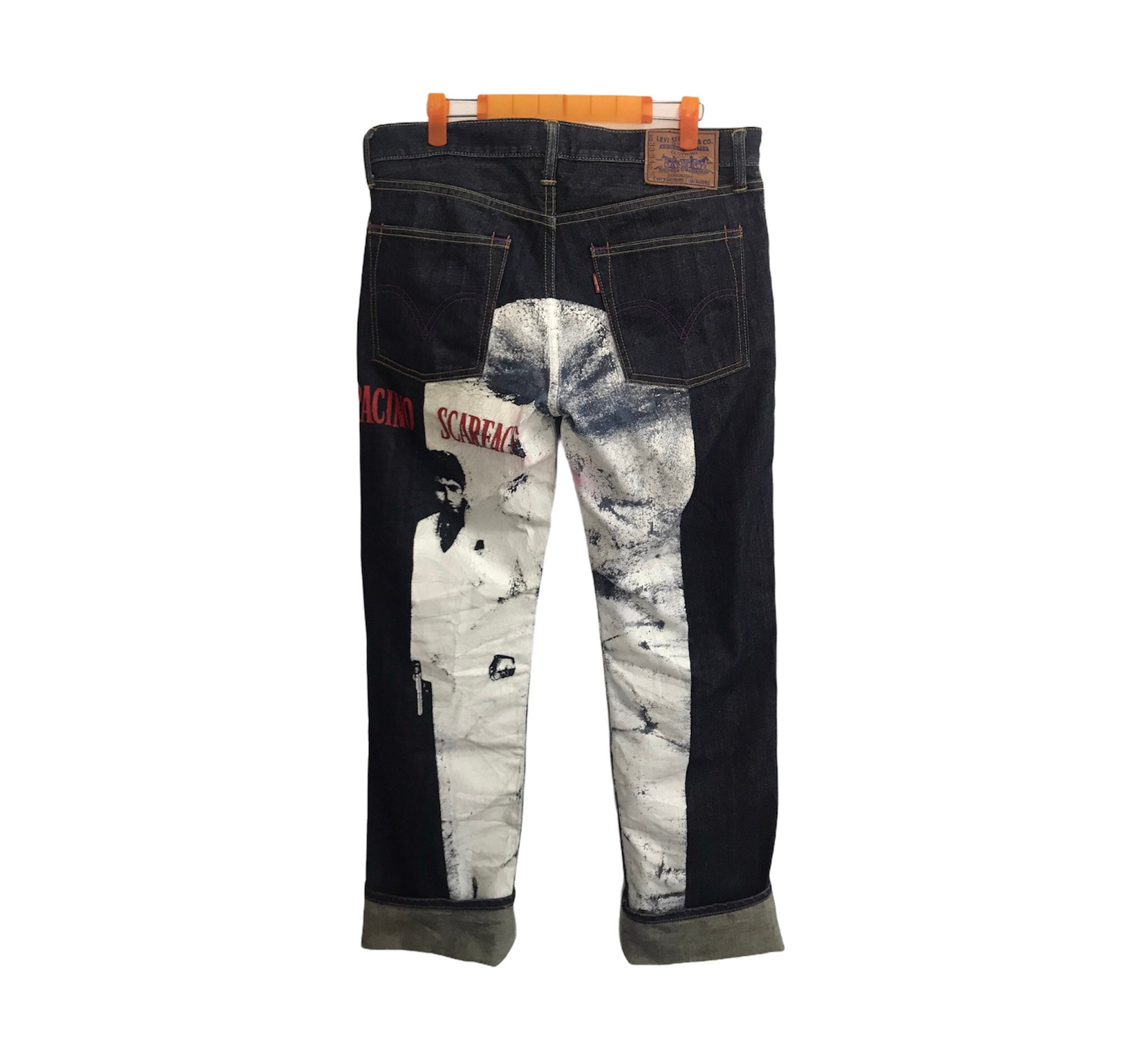 パンツ Levi's/Paint stains Mole skine pants Level 7 Men's Slim Straight Light Paint Splatter Wash 5