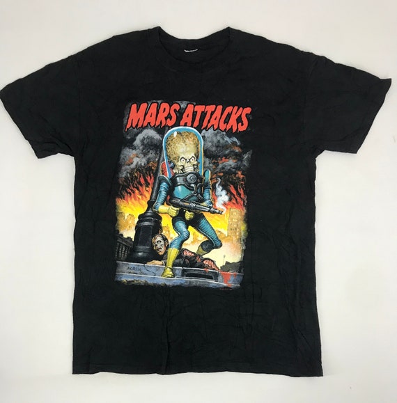 Vintage Mars Attacks Movie American Alien Fiction Fantasy Film Tee