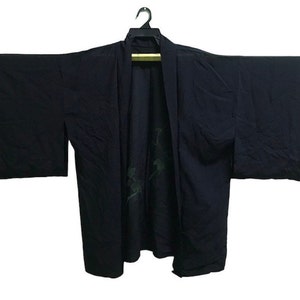 Vintage Noragi Kimono Hanten Jinbei Japanese  Haori  Happi Jacket Cardigan Black B292