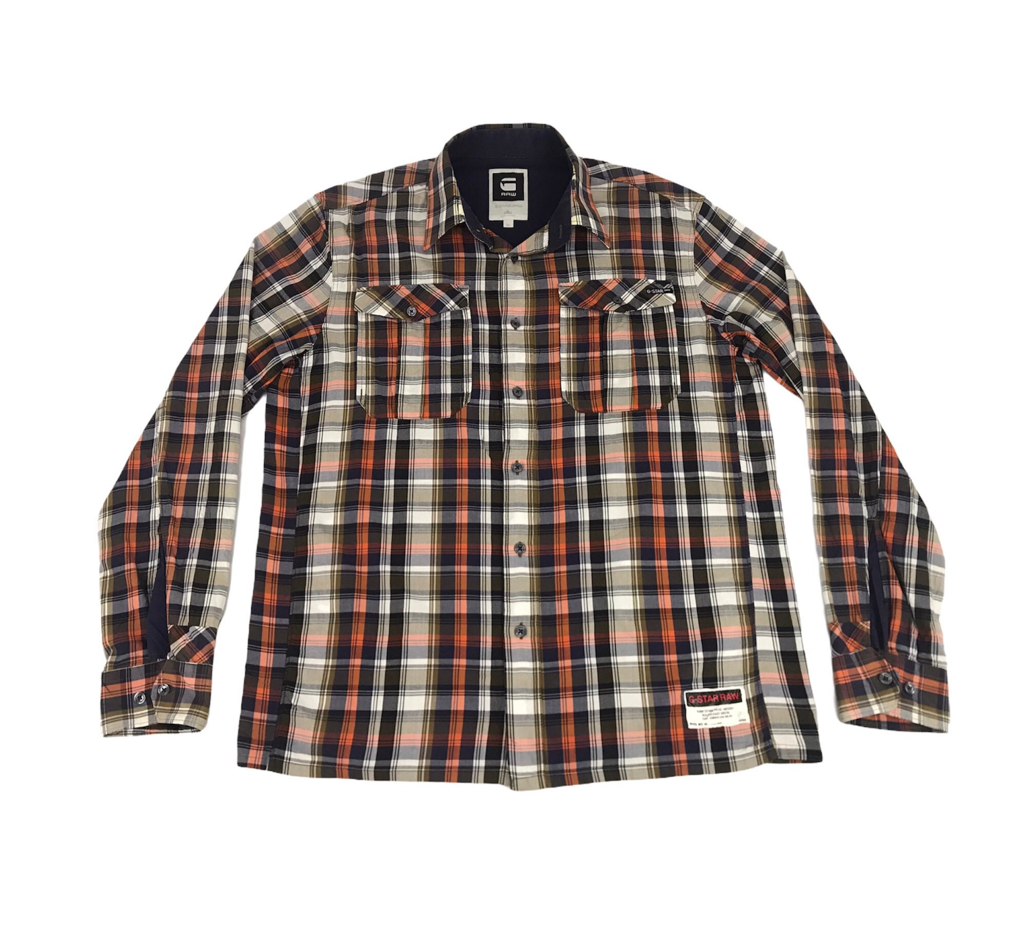 Vintage G-star Raw Denim Ranger Flannel Shirt Plaid Check Vintage G-star Raw Denim Ranger Flannel Shirt Plaid Check