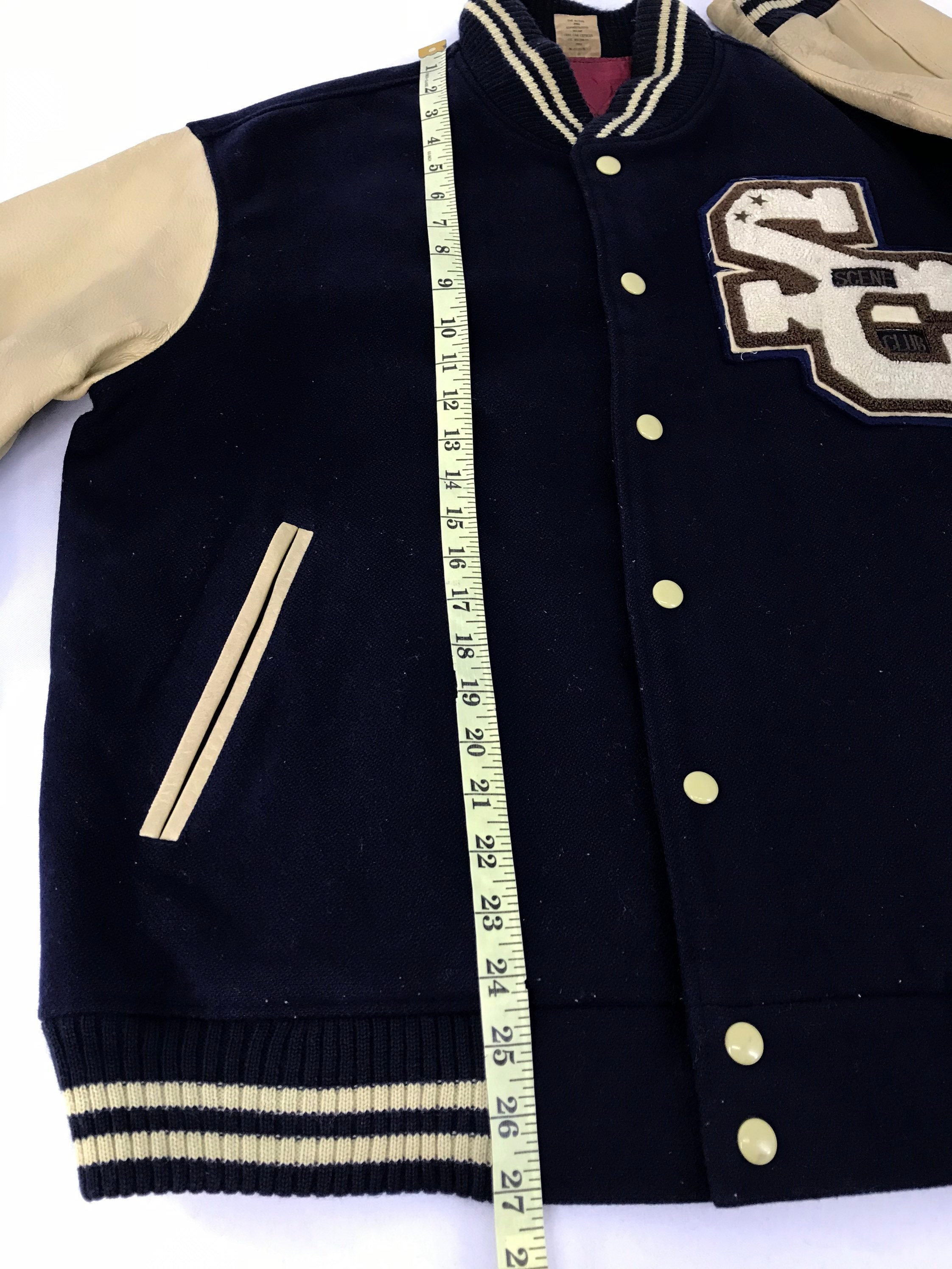 Vintage 90s Varsity Jacket Scene Club American Flavor Heavy Wool 