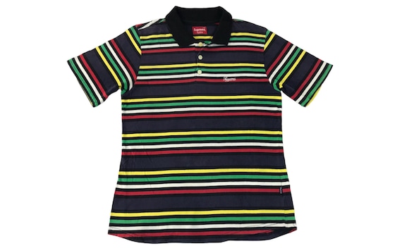 Vintage Supreme New York City Made in Japan Colorful Striped Polo