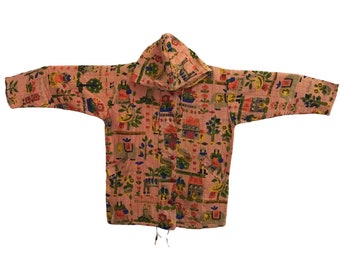 Vintage Noragi Kimono Haori Hanten Jinbei Japanese   Cardigan Happi Jacket Blossom Y149 Padded Hoodie