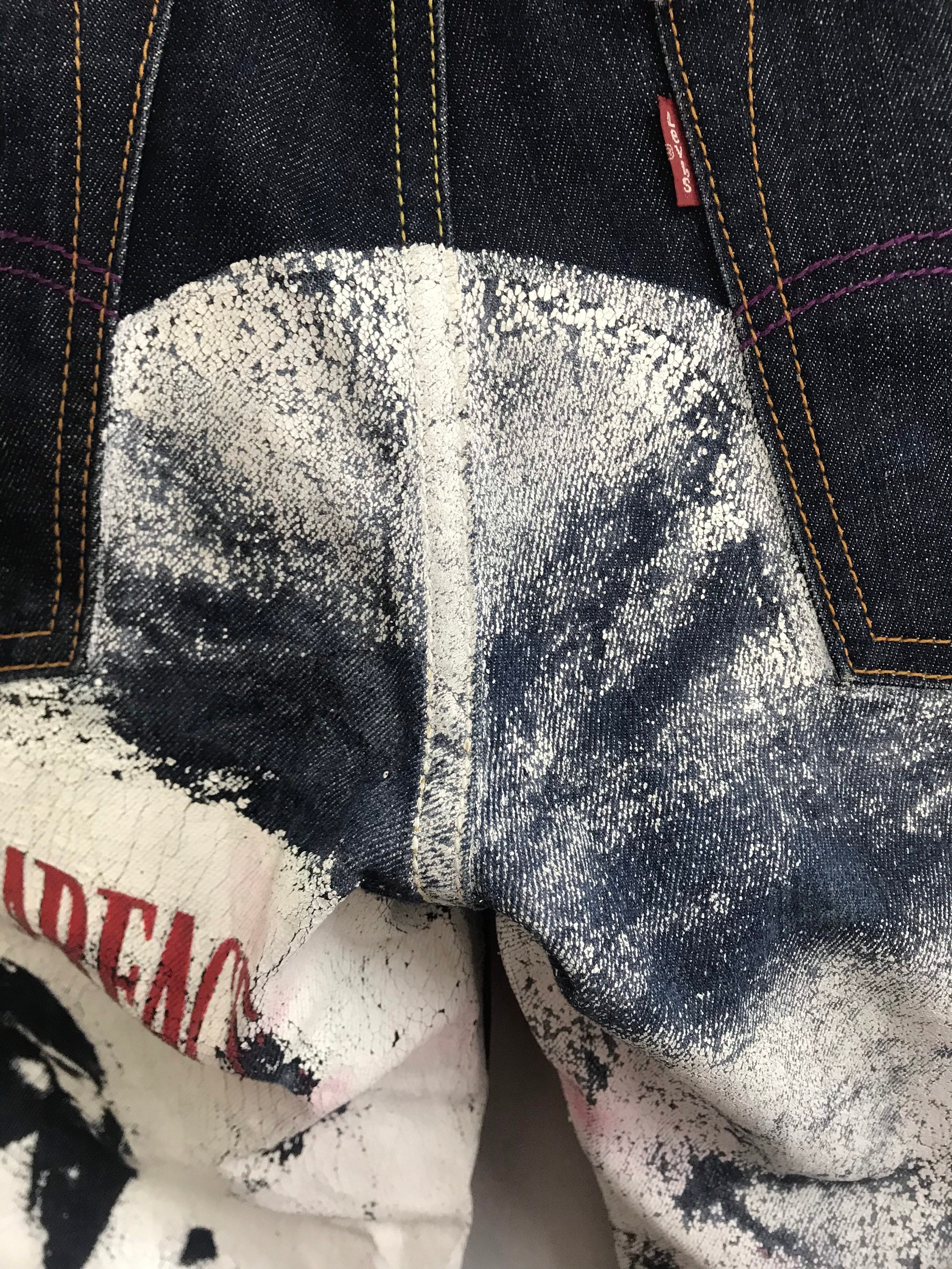 Vintage Levi's 502 X Al Pacino Scarface Movie Printed Indigo