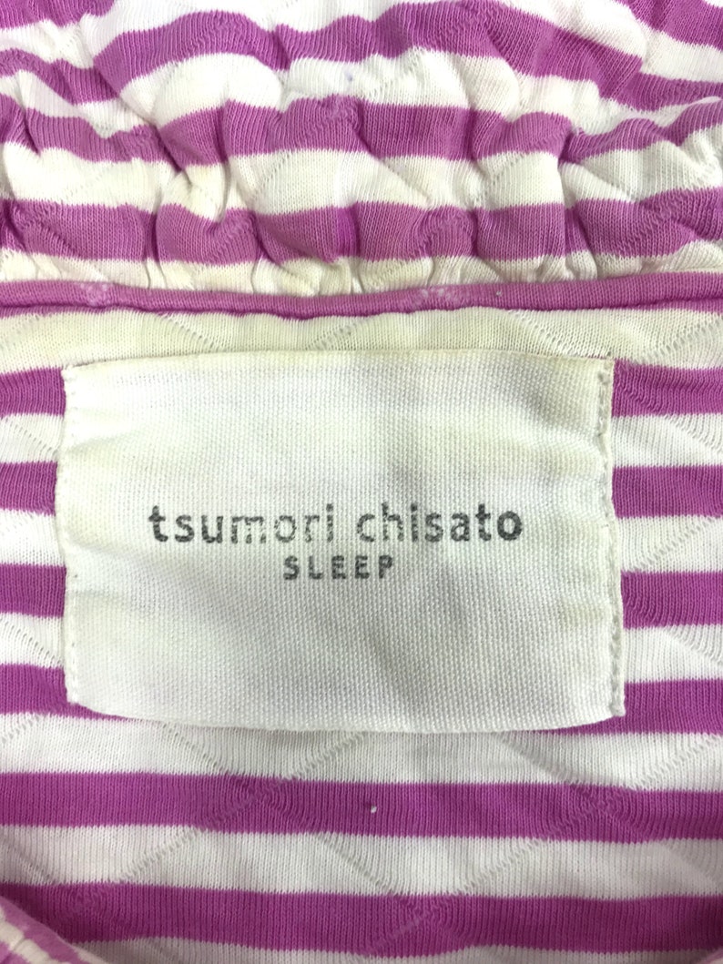 Vintage Tsumori Chisato Issey Miyake Sleepwear Padded Button Down Striped Shirt Robes Pajama Style Wear Modern Classic Fits S i040 image 3