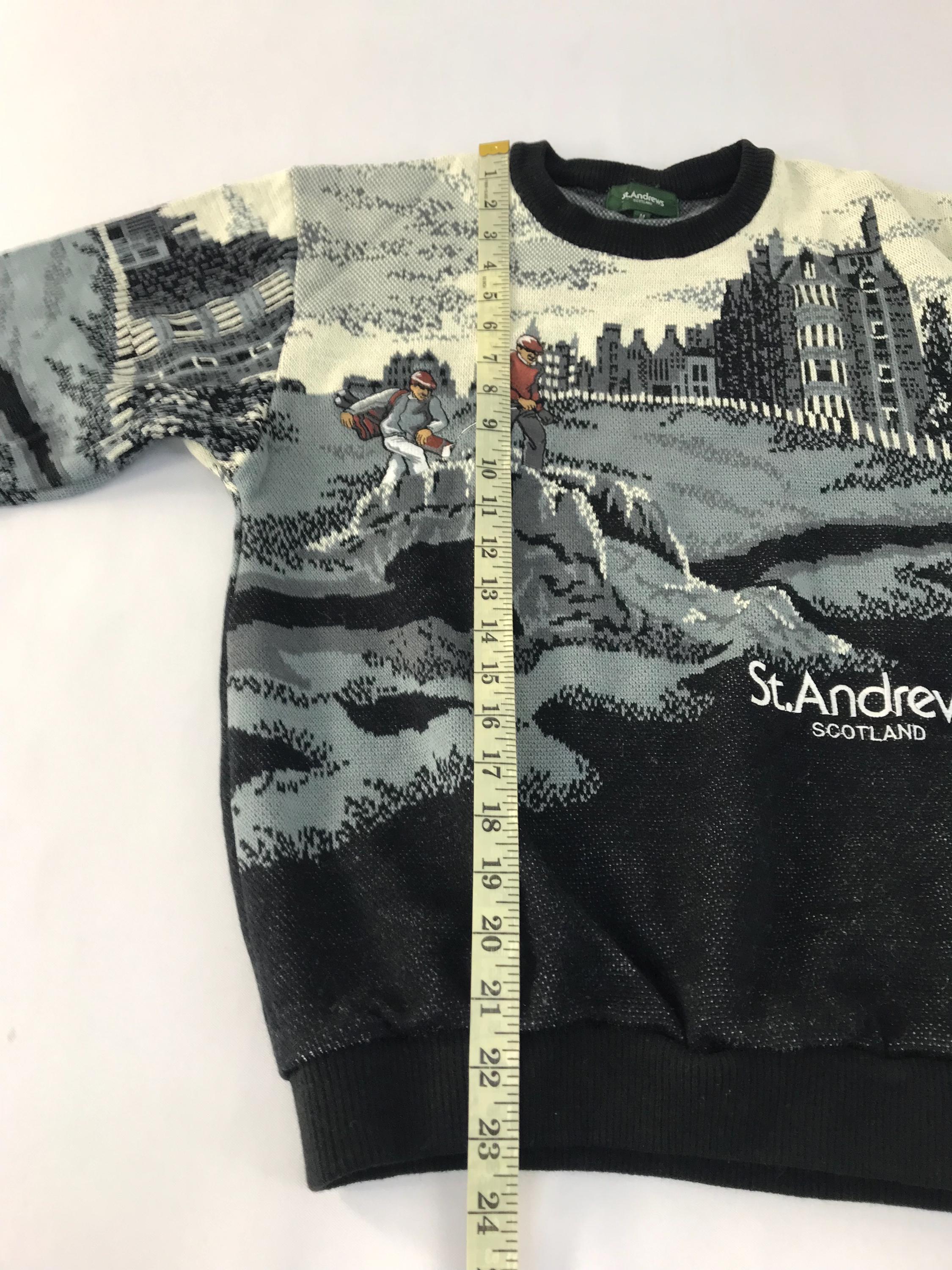 Vintage 90s St Andrew Scotland Landscape Golf All Over Graphic 