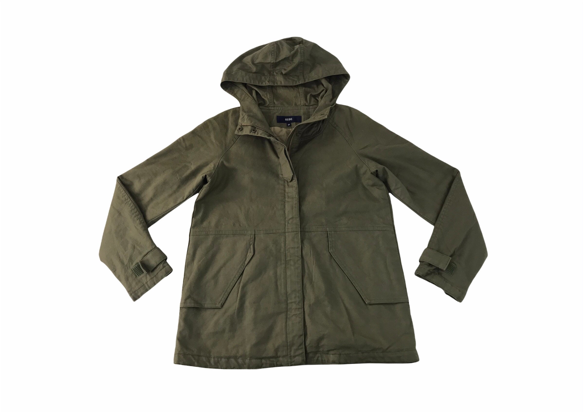 Vintage Japanese Brand Ozoc Style Hoodies Jacket Zipper Dark Green
