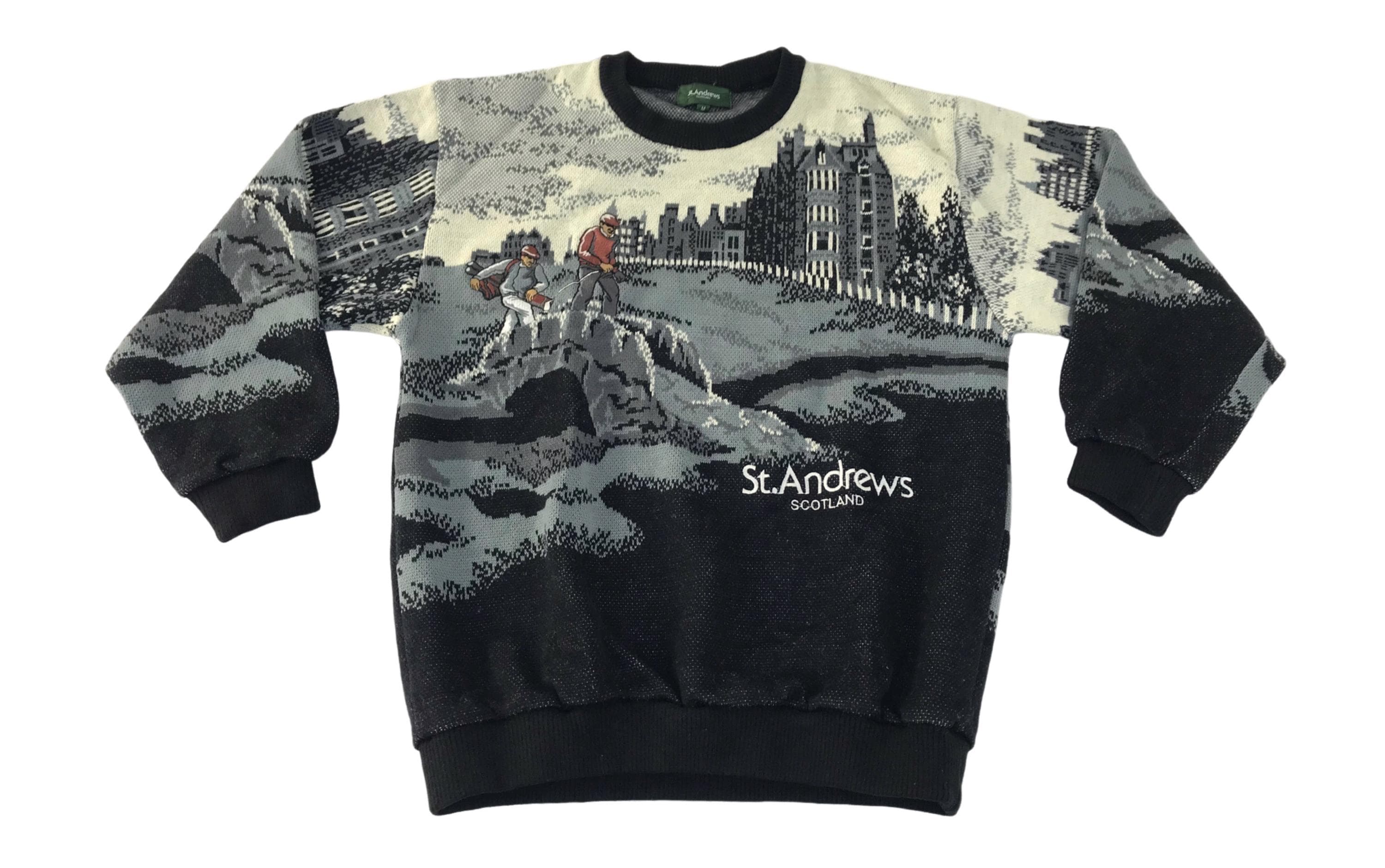 Vintage 90s St Andrew Scotland Landscape Golf All Over Graphic