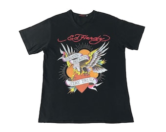 Christian Audigier Ed Hardy Rhinestone Grunge Cyber Y2K Style T