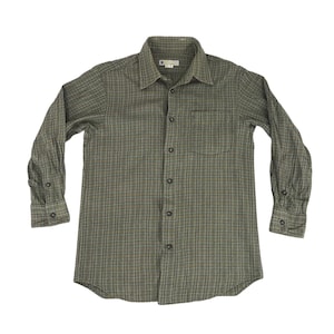 Vintage Aquascutum of London Flannel Shirt Button Down Square Plaid Check Striped  Designer Brand Streetwear Grunge Fits Size S Y387