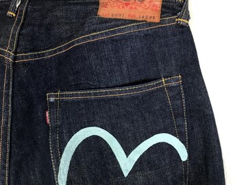 Vintage Evisu No 2 Yamane Cotton Dark Indigo Denim Selvedge Jeans