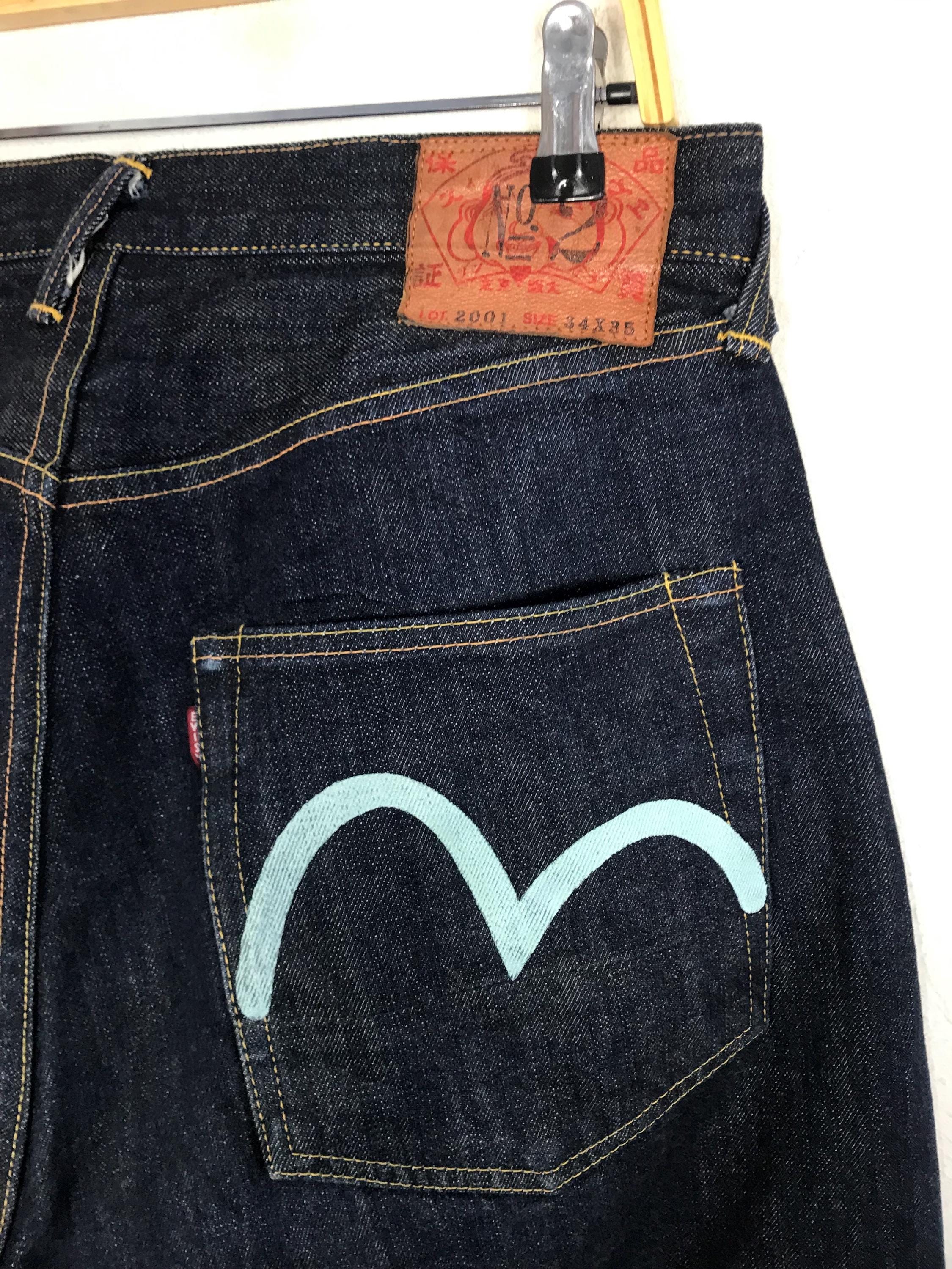 Vintage Evisu No 2 Yamane Cotton Dark Indigo Denim Selvedge Jeans