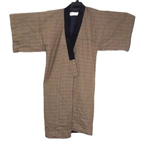 Kimono largo acolchado vintage Hanten, cárdigan japonés Haori Noragi, chaqueta Happi, bata, vestido Tomesode Yukata marrón, talla L XL B075