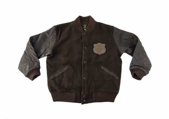 Vintage 90s Just Bigi Superior Varsity Jacket Leather Sleeve