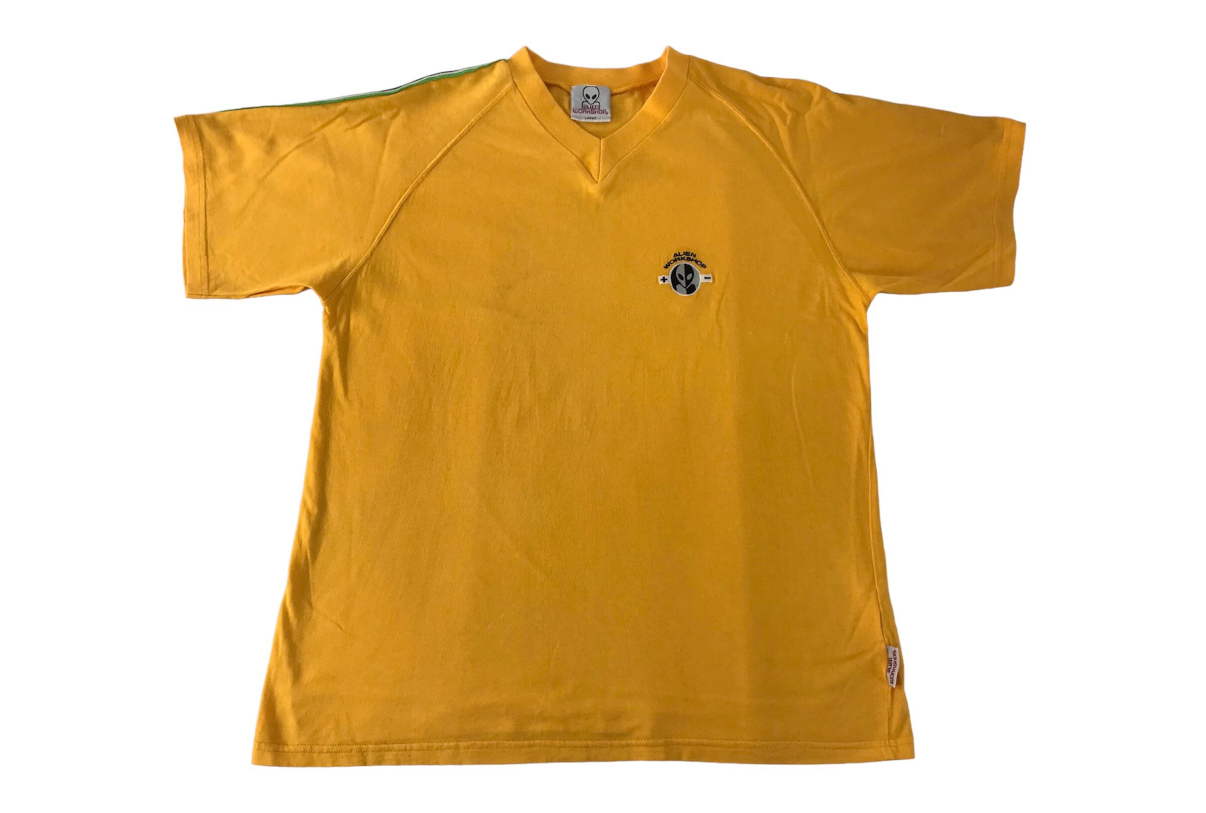 Vintage Alien Workshop Embroidery Logo Classic Modern V Neck 