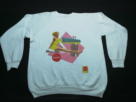 Vintage 80s 90s Marilyn Monroe Coke Coca Cola Sweatshirt Spell Out 