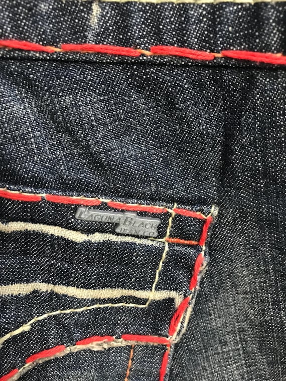 Vintage Laguna Beach Jean Co Made in Usa Cross Skull Logo Indigo