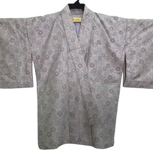 Vintage Haori Noragi Kimono Japanese Cardigan Happi Jacket Traditional Robe Dress Sashiko Jinbei Size L XL B925 sun flower