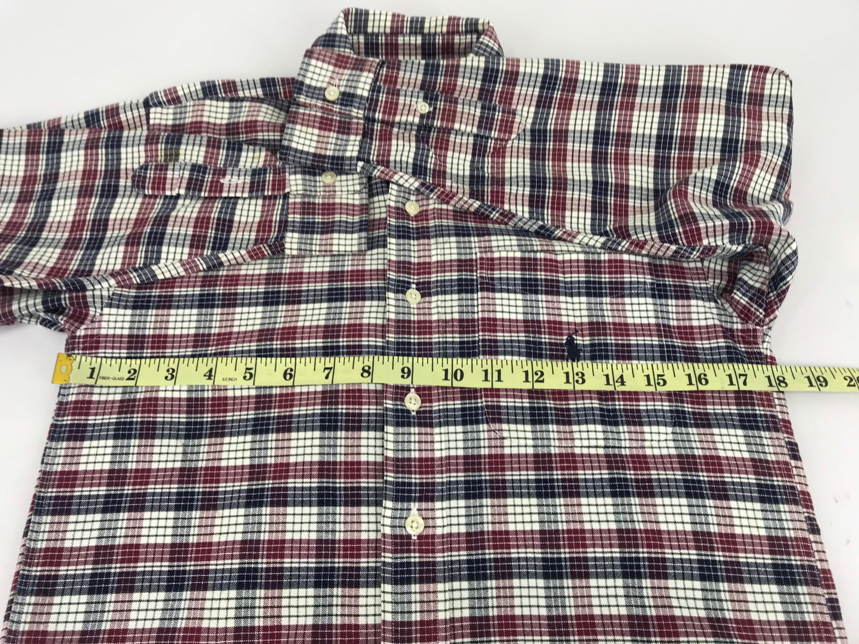 Vintage 90s Polo Ralph Lauren Flannel Shirt Square Plaid Check