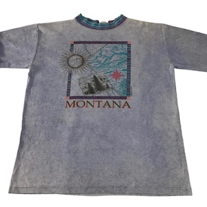 Koszulka z nadrukiem Vintage 90s Diport USA Montana Box Logo T-shirt Rzadki projekt Unisex Ubrania Streetwear Inspirowane Projektantem Pasuje Rozmiar L E226