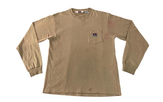 Vintage Ben Davis Single Pocket Longsleeve Printed Tee T-shirt