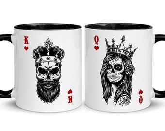 King and Queen skull couple mug / Gift for couple / His and her gift / Matching couple mugs  / Boyfriend girlfriend  / Gift for husband wife