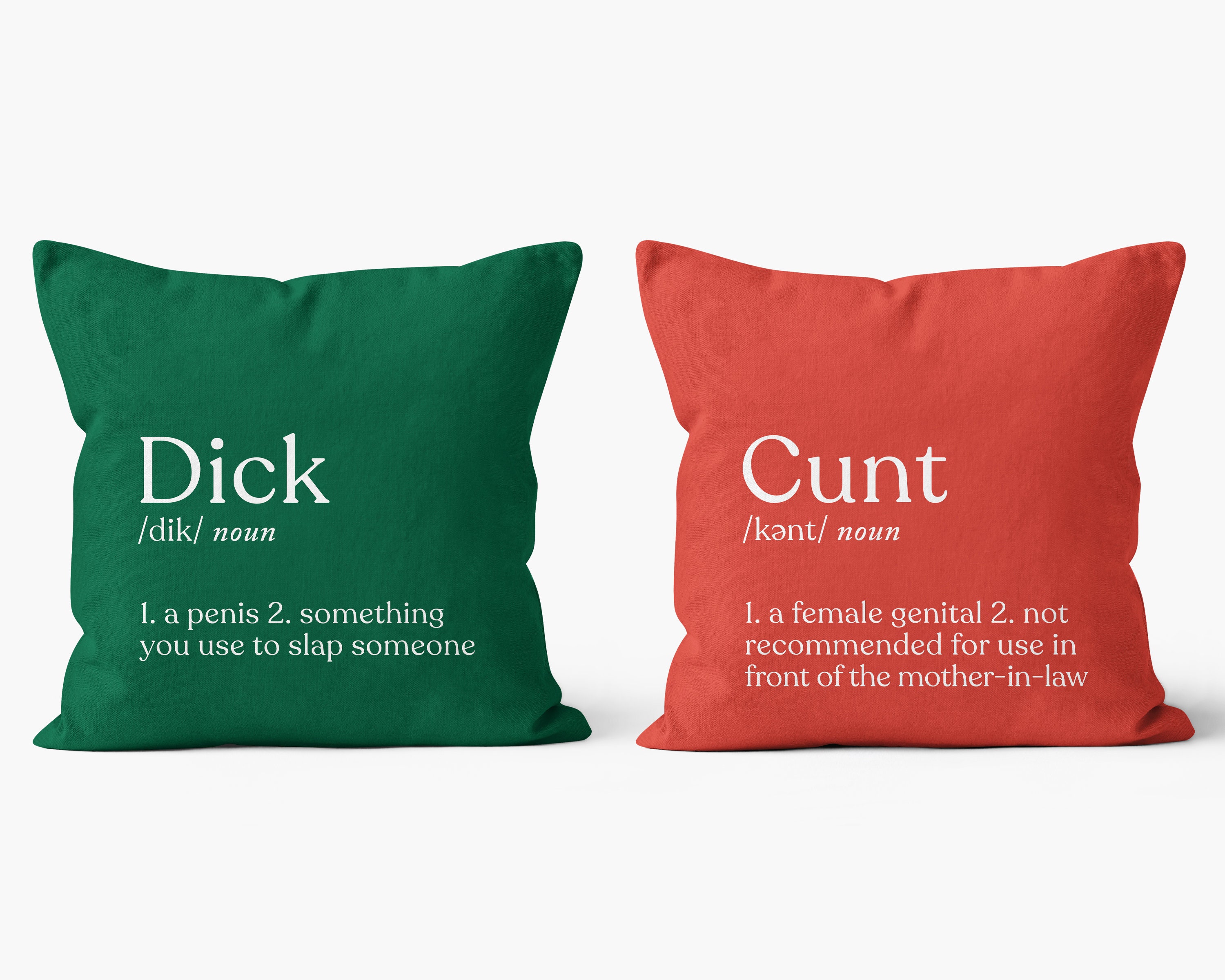 Couple Pillows Funny Couples Gift Dick and Cunt Definition Etsy
