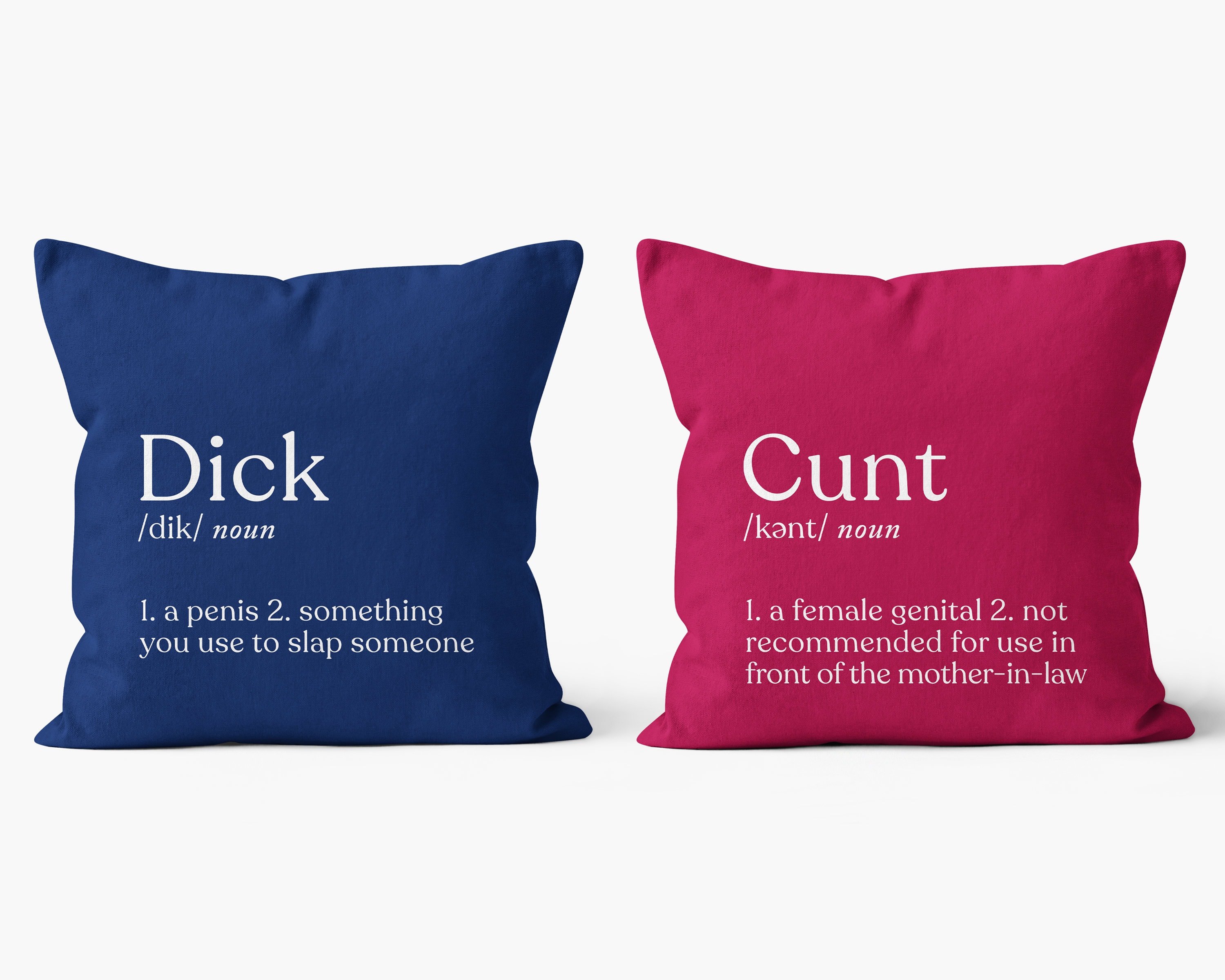 Couple Pillows Funny Couples Gift Dick and Cunt Definition Etsy