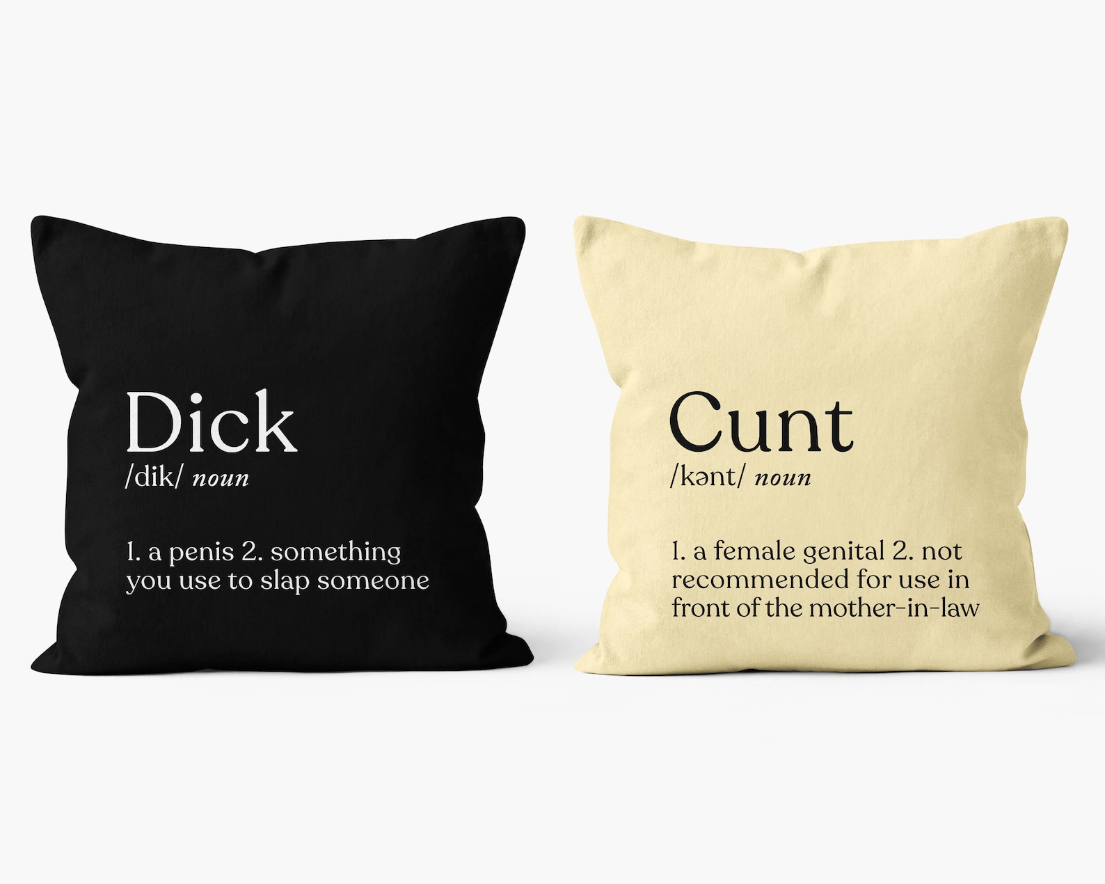 Couple Pillows Funny Couples Gift Dick and Cunt Definition Etsy