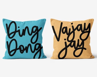 Funny couples gift - Couple pillows - Ding-Dong and Vajayjay Couples pillows - 18x18 - Insert included