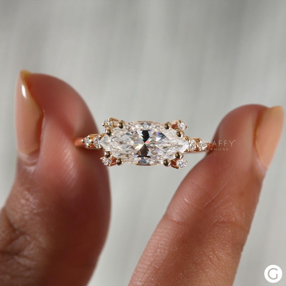 Anello Fidanzamento Moissanite Donna – Argento Sterling 925, Placcato Rodio/Oro, Taglio Rotondo, Per Matrimonio E Promessa