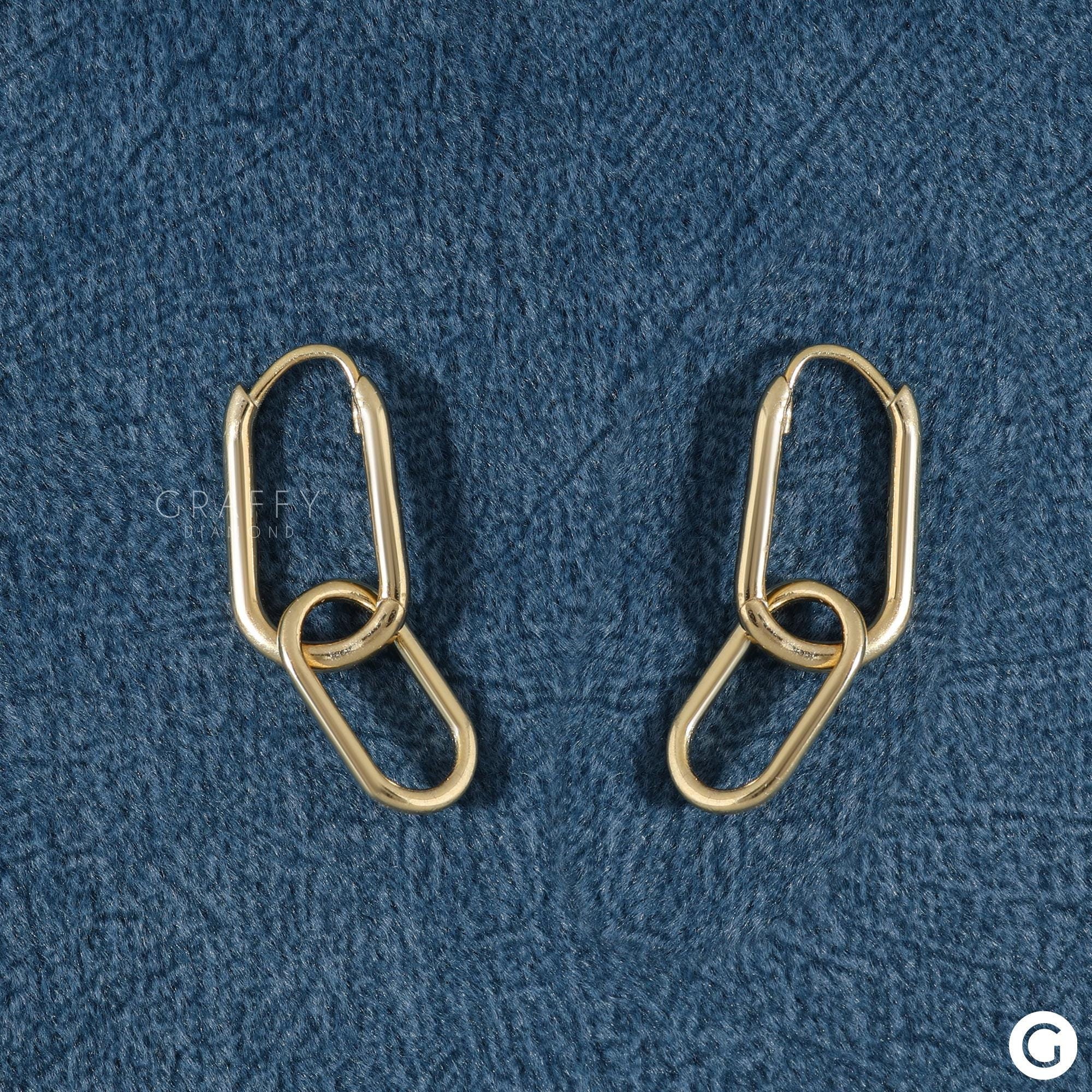 Trendy Chunky Chain Earring, Cable Link Earrings, Minimalist Gold Earrings, Paperclip Earrings For Women, Dangling Earrings, Birthday Gifts