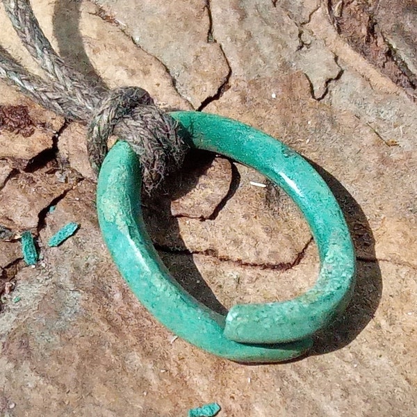 Ancient Scythian ring , Hair ring, Authentic Scythian artifact, 5-2 centuries BC, rare historical artifact, Gren Patina, Metal detector find