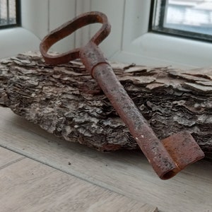 Old key in the collection, Vintage big key of the 19th century, antique iron key, Authentic old key lock, Metal detector find, Rare Key