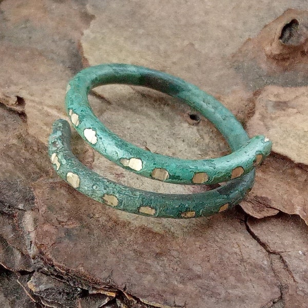 Ancient Scythian ring , Hair ring, Authentic Scythian artifact, 5-2 centuries BC, rare historical artifact, Gren Patina, Metal detector find