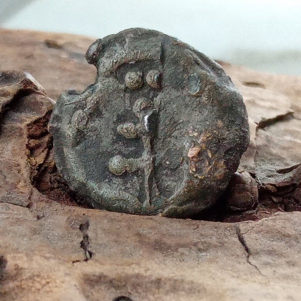 Ancient Artifact, Medieval trade seal with princely symbols Cross, Original seal of the 9-12th century, Vikings artifact Kievan Rus Artifact