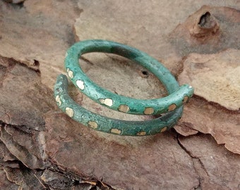 Ancient Scythian ring , Hair ring, Authentic Scythian artifact, 5-2 centuries BC, rare historical artifact, Gren Patina, Metal detector find