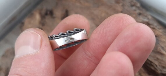 Vintage Soviet silver ring with inserts - image 3
