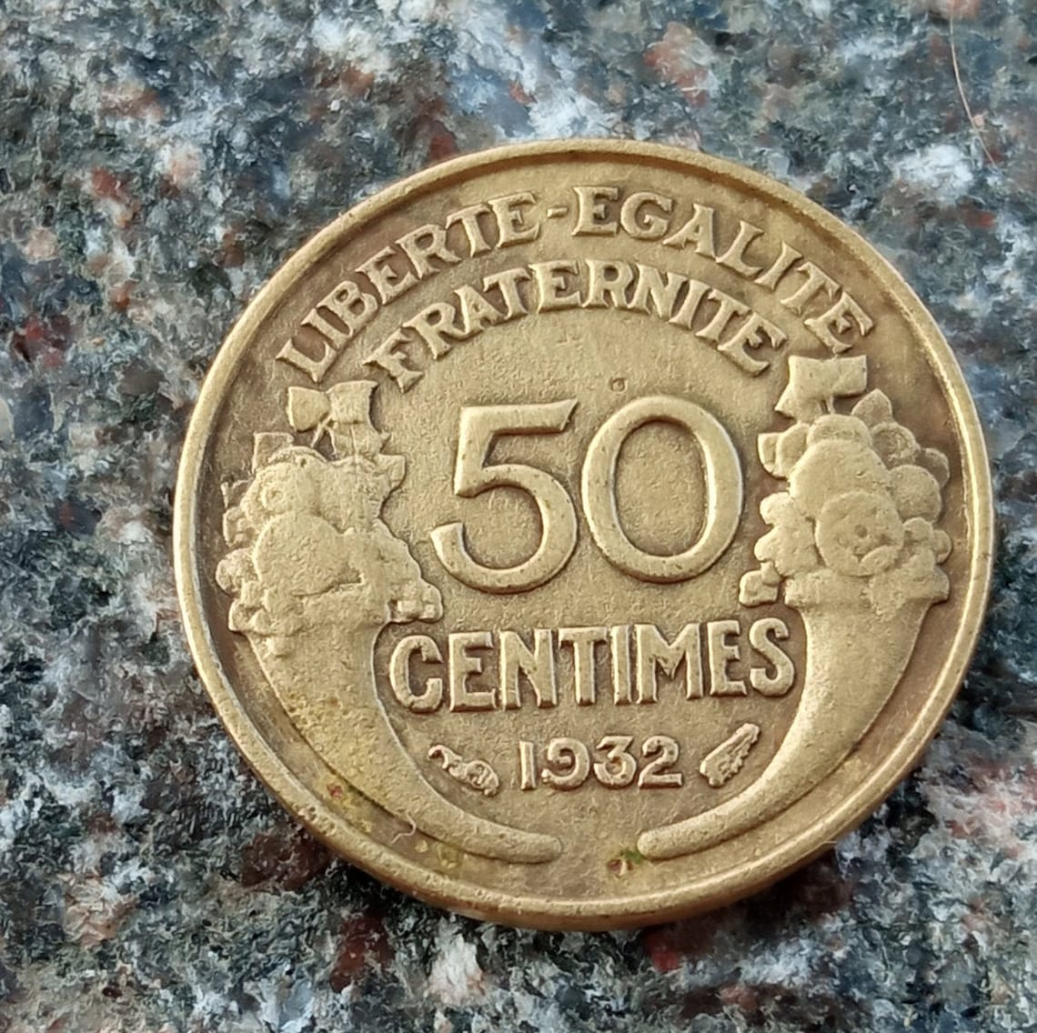 50 Centimes 1932 Original Authentic Coin
