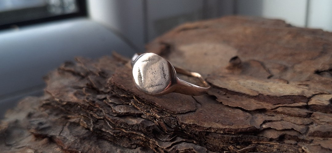 Ancient Bronze Ring, Medieval Ring Seal, Ring With Heraldic Symbols ...