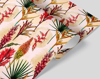 Tropical Flowers Gift Wrapping Paper 50x70cm sheet - Studio Florianne