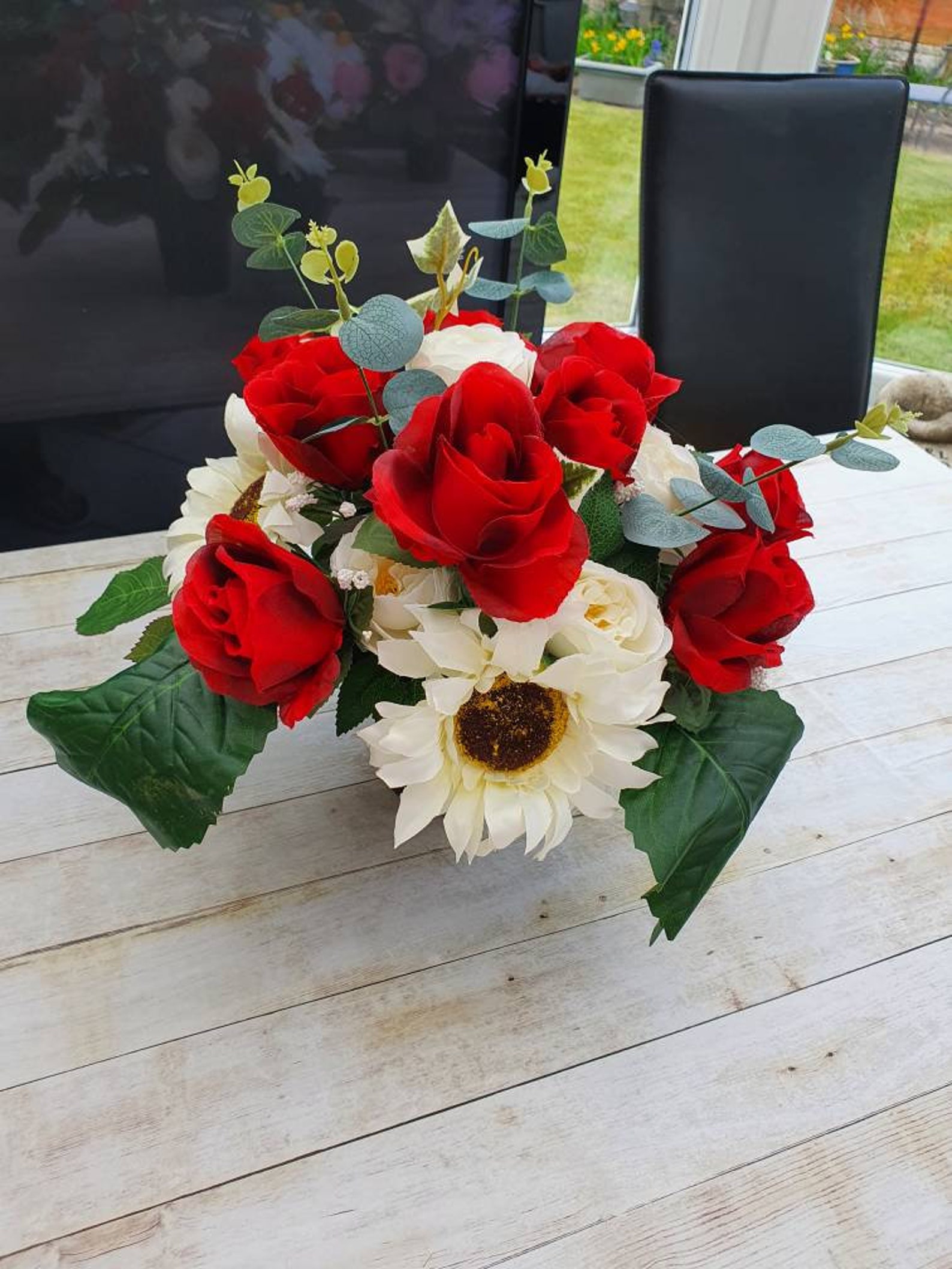 Artificial Flower memorial pot grave pot Etsy